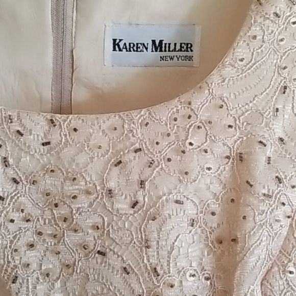 Karen Miller Sequins Champagne Top - Picture 2 of 4